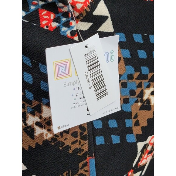 ALK Women's S Lularoe Cassie Black Colorful Geometric Pencil Straight‎ Skirt NEW - Picture 6 of 9